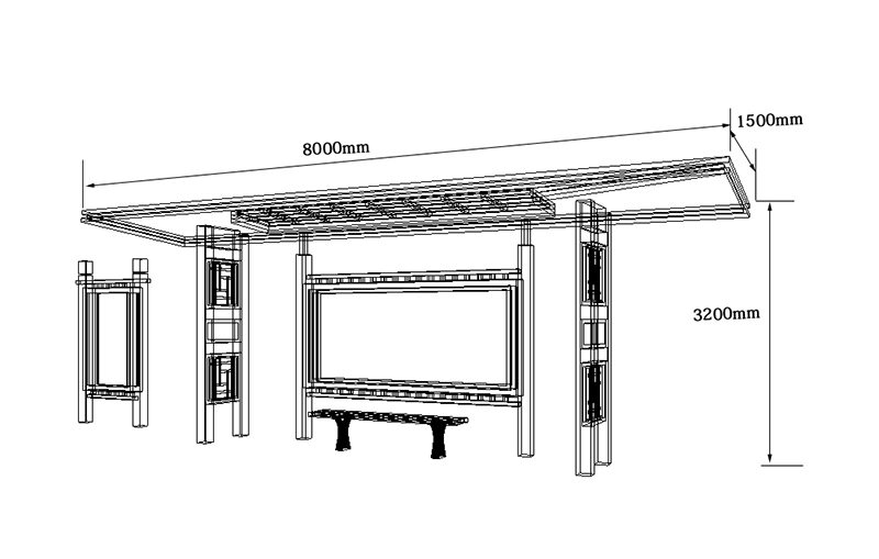 仿古公交站臺(tái)候車亭定做