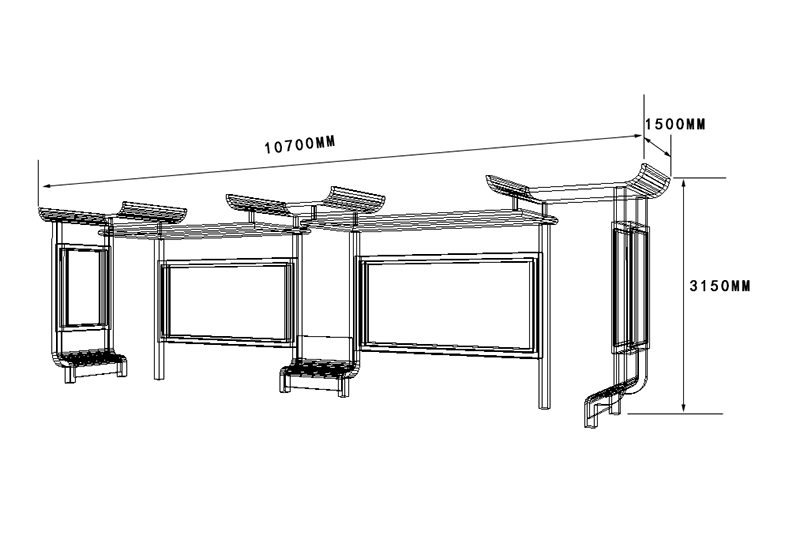 仿古公交車站候車亭定制