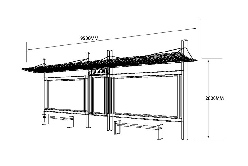 公共汽車候車亭效果圖