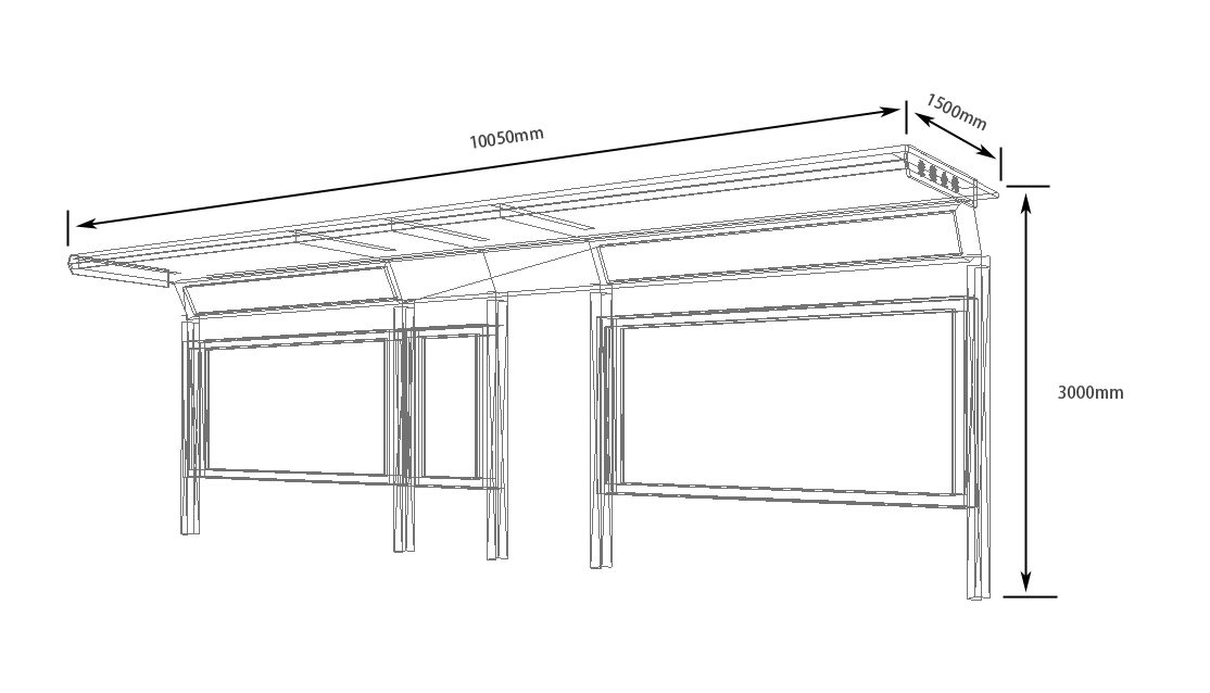 LED顯示屏公交站點候車亭尺寸